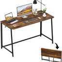 WOHOMO Folding Desk, 47.2" Foldable Computer Desk for Bedroom, Space Saving Computer Table Writing Workstation for Home Office, Easy Assembly, Walnut, Extra Large Size:47.2 x 19.6