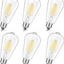 2 x Svater Vintage LED Edison Bulbs, 6W Equivalent 60W, High Brightness Neutral White 4000K, ST58 Antique LED Filament Bulbs with 85+ CRI, E26 Medium Base, Dimmable, Clear Glass, Pack of 6