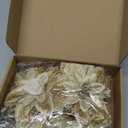 Tigeen 48 x 13 Inches Large Christmas Tree Bow Topper with 8 Pcs 5.5 Inches Attachable Poinsettia Flowers Glitter Snowflakes Burlap Tree Toper Ribbon Bow for Holiday Hanging Ornament(Glitter Flakes)