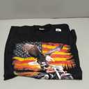 American Flag Motorcycle Tshirt USA Flag Biker Retro T-Shirt, XL