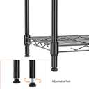 IZEUK 4 Tier Metal Wire Shelf Unit, Black Storage Rack Organizer for Kitchen, Bedroom, Living Room or Laundry Room, 17.7" W x 11.8" D x 41.9" H