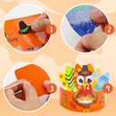 Fancy Land 24 Pack DIY Turkey Craft Kits Kids Thanksgiving Turkey Hats Create Your Own Turkey Crowns Headband for Kids Adults Classroom VBS Party Supply