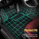 Castlerock Leather Car Floor Mats for Ford Mustang 2011 2012 2013 2014 All Surround Floor Liner Custom Fit Mustang Automotive Passenger Car Mat Protection Carpet (Full Set-Black Seam)