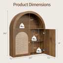 Arched Bathroom Wall Cabinet - Wood Over the Toilet Storage Cabinet, 6.9"D x 23.6"W x 30.3"H