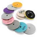 3 Inch Diamond Polishing Pads with M14 Backer Pad, 12PCS Wet/Dry Granite Stone Polish Pad Kit for Drill, Grinder, Polisher, 50-6000 Grit Diamond Sanding Pad for Concrete Marble Rock
