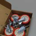 3 Inch Heavy Duty Stem Casters Swivel Wheels with Brake - 3/8" -16 x 1-1/2" (Stem Diameter 3/8", Stem Length 1-1/2"),Set of 4 with Locking Threaded Stem Caster Wheels - Load 600lbs (Bright red)