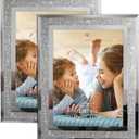 Calenzana 5x7 Picture Frame Sparkle Glass Photo Frames for Tabletop, Set of 2