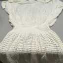 Aqua Eve Plus Size Swimsuit Cover Up - Crochet Bathing Suit Coverups 2025 Short Sleeve Beach Dress Swimwear (White) 16W