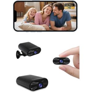 Mini Camera - 4K HD Wireless Small Camera - Tiny Indoor Security Cameras with Night Vision & Motion Detection, APP Control Nanny Cam for Home, Office, Baby, Pet Monitoring, Miniguard Cam, 2.4GHz WiFi