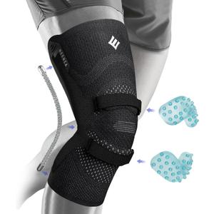 NEENCA Knee Brace for Knee Pain, Compression Knee Support with Patella Tendon Strap & Gel Pads, Side Stabilizers. Knee Sleeve for Meniscus Tear, ACL, PCL, Arthritis, Joint Pain Relief, Runner, Workout (X-Large, Upgraded Version - Carbon Black)