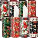 Pasimy 8 Pack Christmas Car Tissues Cylinder Holiday Round Tissue Boxes for Car in Cylinder Holder Cardinal Buffalo Plaid 3 Ply Facial Paper Box Cup Holder Christmas Travel Home Office Bathroom