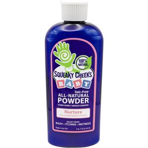Squeaky Cheeks Baby Powder (5oz) | Organic | Unscented Talc-Free and All Natural Powder | Effective Relief from Rash Wetness and Itching | Also Ideal for Adults
