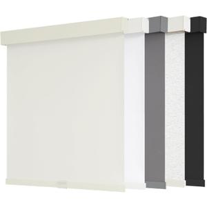 AOSKY Blackout Roller Shades Cordless Blinds for Windows, Free-Stop Shades with Valance, Thermal Insulated Fabric, UV Protection, Natural Woven Blinds for Home and Office (46" W x 72" H, Ivory)