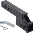 864121 Trailer Hitch Riser With 2.25 Inch Rise/Drop for 2 Inch Receiver Extension, Solid Shank, Pin Kit Included