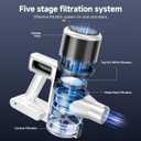 Cordless Vacuum Cleaner for Home - Lightweight, Stick Vacuum Clean with Rechargeable Battery, Max 45Mins Runtime, 8 in 1 Handheld Vacuum for Hardfloor & Carpets Pet Hair, White&Yellow