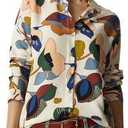 Blouses for Women Fashion, Long Sleeve Button Down Shirts Dressy Casual Tops, S