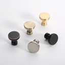 Amerdeco 10 Pack Champagne Bronze Kitchen Cabinet Knobs and Pulls - Single Hole Round Gold Drawer Knobs for Bathroom Cabinets 