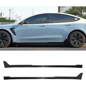 Car Side Skirt Upgrade Side Skirt Extension Splitter Lip for Tesla Model 3 Highland 2024 2025 Body Kit Glossy Black Dark-Knight Style Car Rocker Panels,Left Side & Right Side