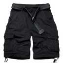 Camo Cargo Shorts for Men Relaxed Fit Work Shorts Casual Outdoor Cotton Shorts with Multi-Pocket No Belt Black 34