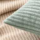 MIULEE Pack of 2 Corduroy Pillow Covers Super Soft Throw Pillow Covers Striped Pillowcases for Sofa Bedroom Couch 20 x 20 Inch Greyish Green