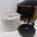 GLOBE Electric 67525 Avellino 66" Floor Lamp, Matte Black, White Linen Shade, Stepless Rotary Dimmer Switch on Socket