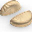 Asidrama 10 Pack 3 Inch(76mm) Brushed Brass Kitchen Cabinet Handles, Bin Cup Cabinet Pulls Gold Kitchen Cabinet Hardware for Cupboard Drawer Pulls (3" Hole Center)