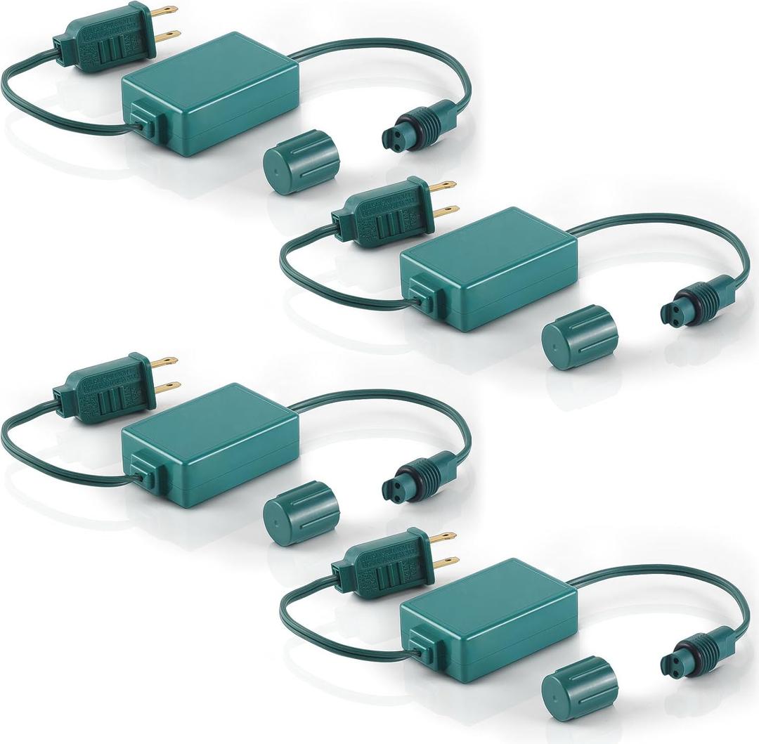 Relaxweex 4 Pcs Coaxial LED Mini Light Power Connector Green Christmas Light Adapter Plug Green Connector Cords Christmas Tree Replacement Parts