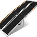 FACHNUO 8 Feet Portable Wheelchair Ramp, Non-Skid Aluminum Handicap Ramps with Handle, Folding Threshold Wheel Chair Ramp for Home Steps, Stairs, Entry, Threshold, Doorways, Scooter, 800LBS Capacity (8FT(Using height 8-24''))