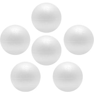 FFchuanhe Craft Foam Balls 6 Inch 6 Pcs Polystyrene Foam Balls Smooth Round Ball, for Arts and Crafts Supplies School Project Wedding Party Decorations, White