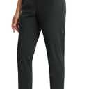 Baleaf Womens Travel Pants with Zipper Pockets Stretchy Work Pants Business Casual Slacks Golf Pants Dressy with Pockets, XL