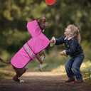 Waterproof Dog Rain Coat - Reflective Adjustable Pet Raincoat Jacket, Lightweight Dog Hooded Poncho Raincoats for Dogs and Puppies (Pink, Medium)