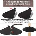 24 Inch Metal Squirrel Baffle,Adjustable Opening Size, for Up to 4x4 Wide Wooden Post,Squirrel Baffle for Bird Feeders Without Removing Bird Feeder Poles Or Shepherd's Hooks.Deep Black 1Pack
