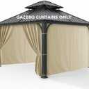 Patio Curtains Outdoor Waterproof - 10'Wx10'Lx7'H Weatherproof Pergola Outside Curtains, Gazebo Universal Replacement Privacy Curtains, 4 Panels Sidewall Drapes with Zipper, Cream