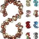 6 FEET Christmas Ball Garland Ornaments Shatterproof Xmas Hanging Balls Decorations for Home Indoor Outdoor Mantel Holiday Party Wedding Tree - Bronze Champagne Gold