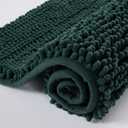 Chenille Bathroom Rug 24"x16" Extra Soft Absorbent Quick Dry Machine Washable Non-Slip Bath Mat for Tub Shower and Bathroom Floor Plush Shaggy Home Decor, Green