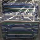 Yestomo Beach Chairs for Adults Heavy Duty, Compact Portable Lay Flat Folding Chair with Backpack Straps and Large Cooler Pouch, Support to 350LBS (Stripes_Blue&Cyan)
