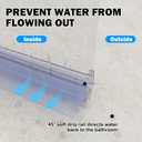 Frameless Shower Door Bottom Seal for 3/8" Thick Glass Door, 36 in Long Shower Door Sweep Stop Shower Leaks and Create a Water Barrier, Clear Vinyl