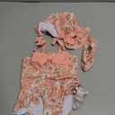 Renotemy Baby Girl Swimsuit Infant Bathing Suit Swimwear Sleeveless Bikini Tankini Toddler Girl One-Piece Swimsuit with Hat (Pink), 3-6M