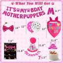 Hot-Pink Dog Birthday Party Supplies Pet Birthday Bandanas Girl Doggy Birthdays Hat Bow Tie Greeting Card Numbers It’s My Bday Mother Puppers Sign Banner for Medium Large Pets
