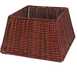 Blissun Christmas Tree Collar, Plastic Rattan Xmas Tree Ring, Farmhouse Christmas Tree Collar, Christmas Tree Skirt for Artificial Christmas Trees Decoration, Red & Black