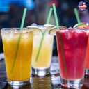 Glotoch Express 500 PCS Individually Wrapped Green Plastic Straws, 7.75'' Long, 0.24'' Diameter Disposable Drinking Straws for Every Occasion, Party, Made in USA