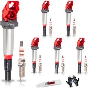 Upgraded Set of 6 Ignition Coil Pack Compatible with BMW 128i 323i 325i 328i 328Xi 325i 325Xi 330i 525i 530i 530Xi X3 X5 Z4 2.5L 3.0L 2.5 3.0 V6 Replaces UF667