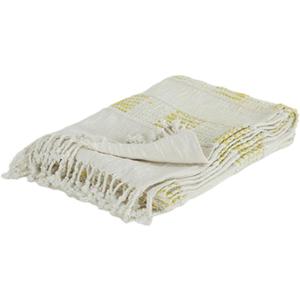 Yellow Woven Cotton Throw Blanket
