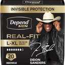 Depend Real Fit Incontinence Underwear for Men, L/XL, 26 Count | Grey, Disposable, Adult Diapers for Men, Invisible Protection