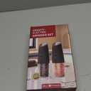 RECHARGEABLE - Gravity Electric Pepper and Salt Grinder Set, Adjustable Coarseness, With LED Light, One Hand Automatic Operation, (2 Pack Black)