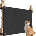 Baby Fabric Gate for Stairs Banisters - Dog and Pet Safety Barrier Gates for Stairway - No Drill Banister to Banister Baby Kids Gates for Stairs (Dark Gray, Wide 40" to 48" Height 34")