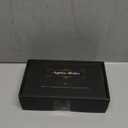 Wican Guest Towel Holder Tray for Bathroom, Oak and Iron Napkins Holder for Powder Room Dinning Table Wooden Basket for Disposable Paper Hand Towels Gold and Black (9.06 x 5.51 x 2.56 inchs)