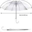 12 Pack Clear Wedding Umbrellas Bulk Transparent Auto Open Close Windproof Waterproof Stick Umbrellas with White J-Hook Handle for Brides, Grooms, Photography & Outdoor Events