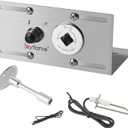 Skyflame Stainless Steel Extensive Fire Pit Gas Burner Spark Ignition Kit - Including Push Button Igniter, 1/2 Straight Gas Key Valve with Key (Silver)