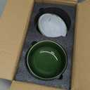 vicrays Ceramic Cereal Bowls Set  Porcelain 26 Ounce Soup Salad Bowls  Rice Dessert Cream Bowls Set  Chip Resistant Dishwasher Microwave Safe  Set of 6 (Green)